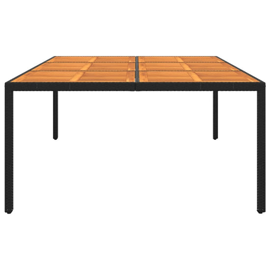 Tuintafel 200x150x75 cm acaciahout en poly rattan zwart MeubelReus