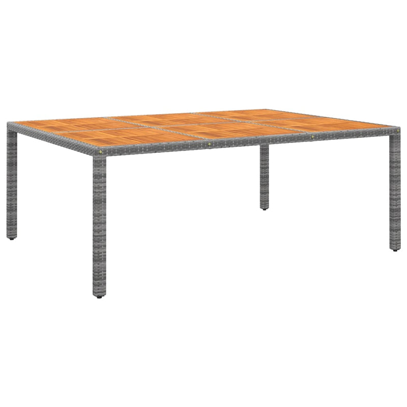 Tuintafel 200x150x75 cm acaciahout en poly rattan grijs MeubelReus