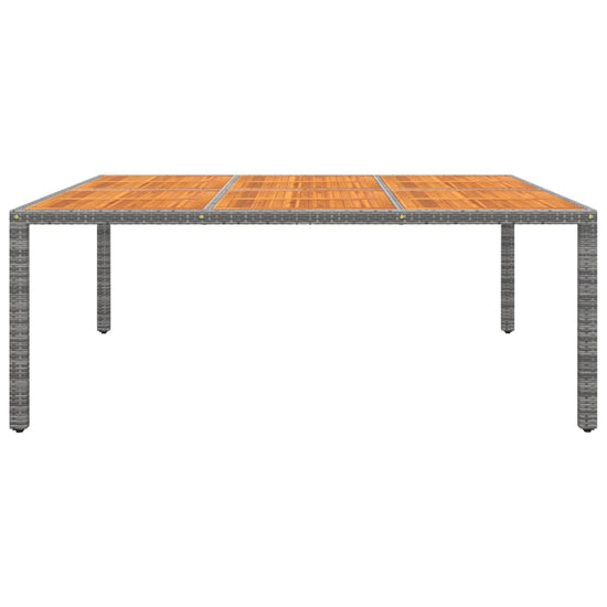 Tuintafel 200x150x75 cm acaciahout en poly rattan grijs MeubelReus