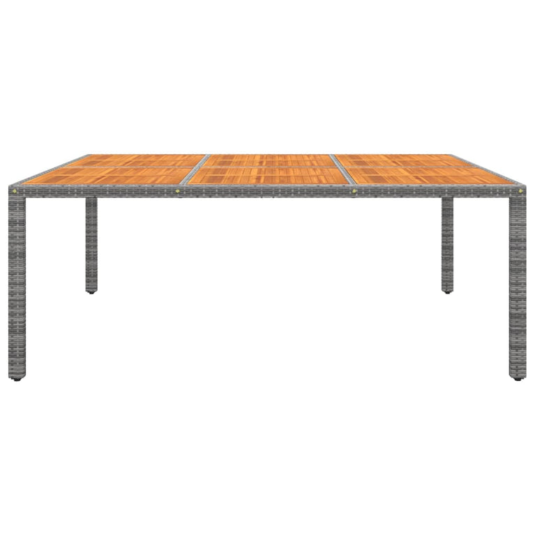 Tuintafel 200x150x75 cm acaciahout en poly rattan grijs MeubelReus