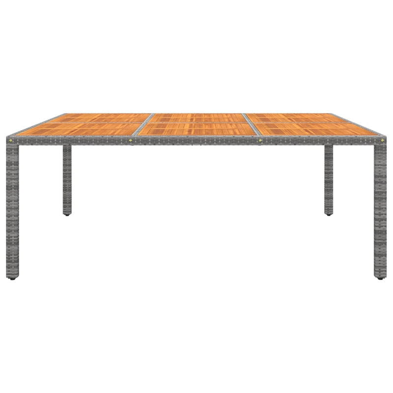 Tuintafel 200x150x75 cm acaciahout en poly rattan grijs MeubelReus