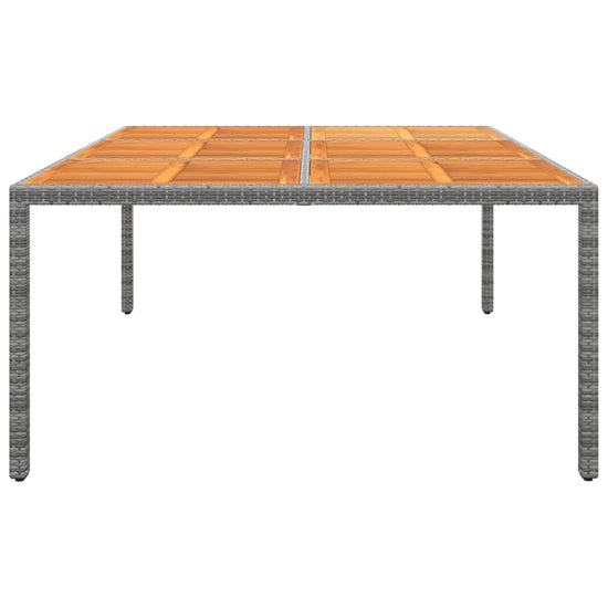 Tuintafel 200x150x75 cm acaciahout en poly rattan grijs MeubelReus