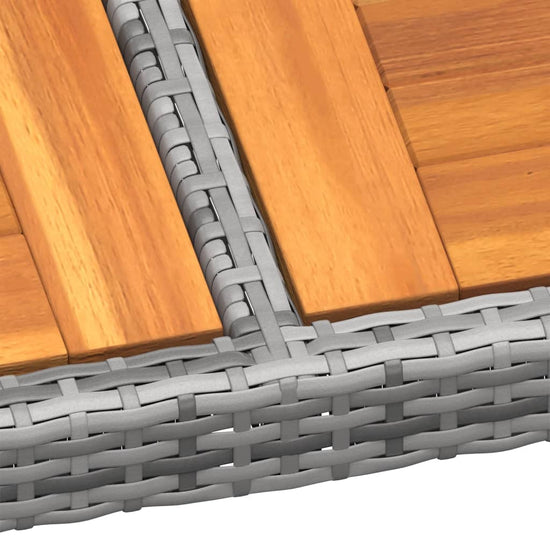 Tuintafel 200x150x75 cm acaciahout en poly rattan grijs MeubelReus