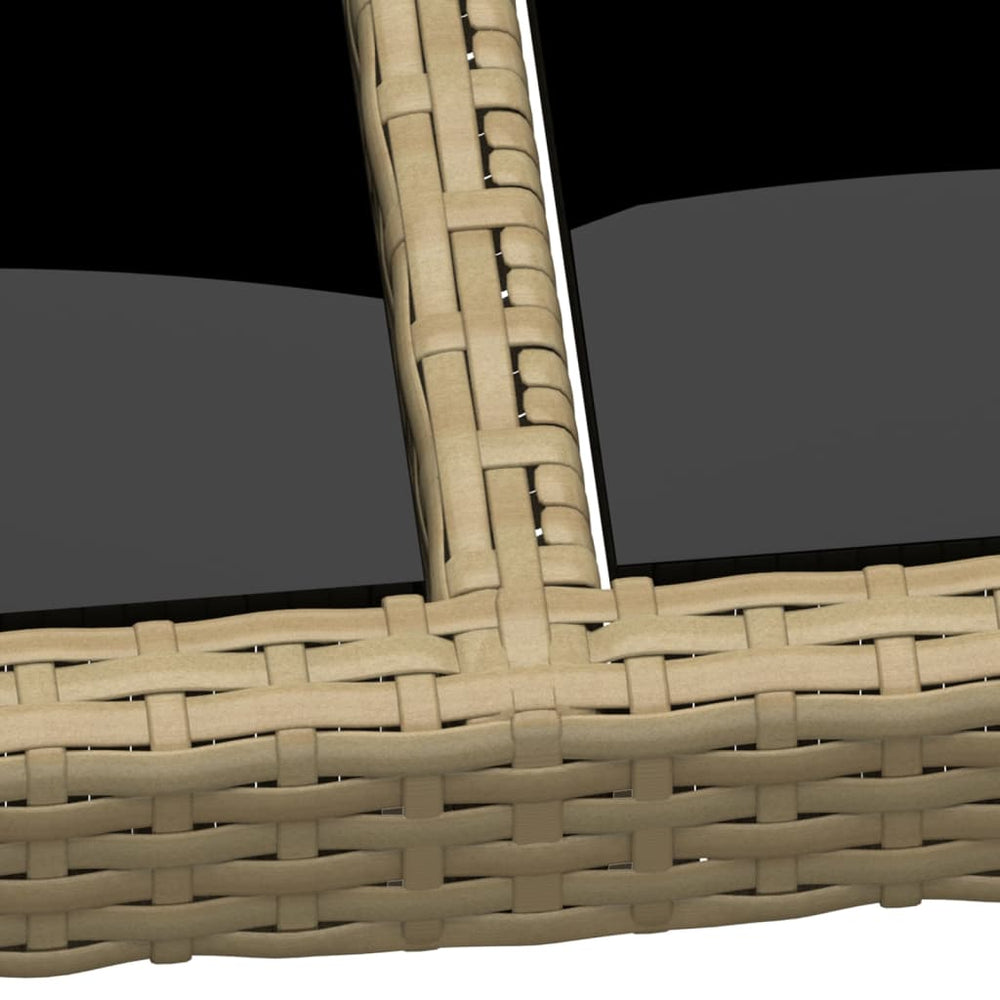 Tuintafel met glazen blad poly rattan beige MeubelReus