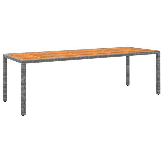 Tuintafel 250x100x75 cm poly rattan en massief acaciahout grijs MeubelReus