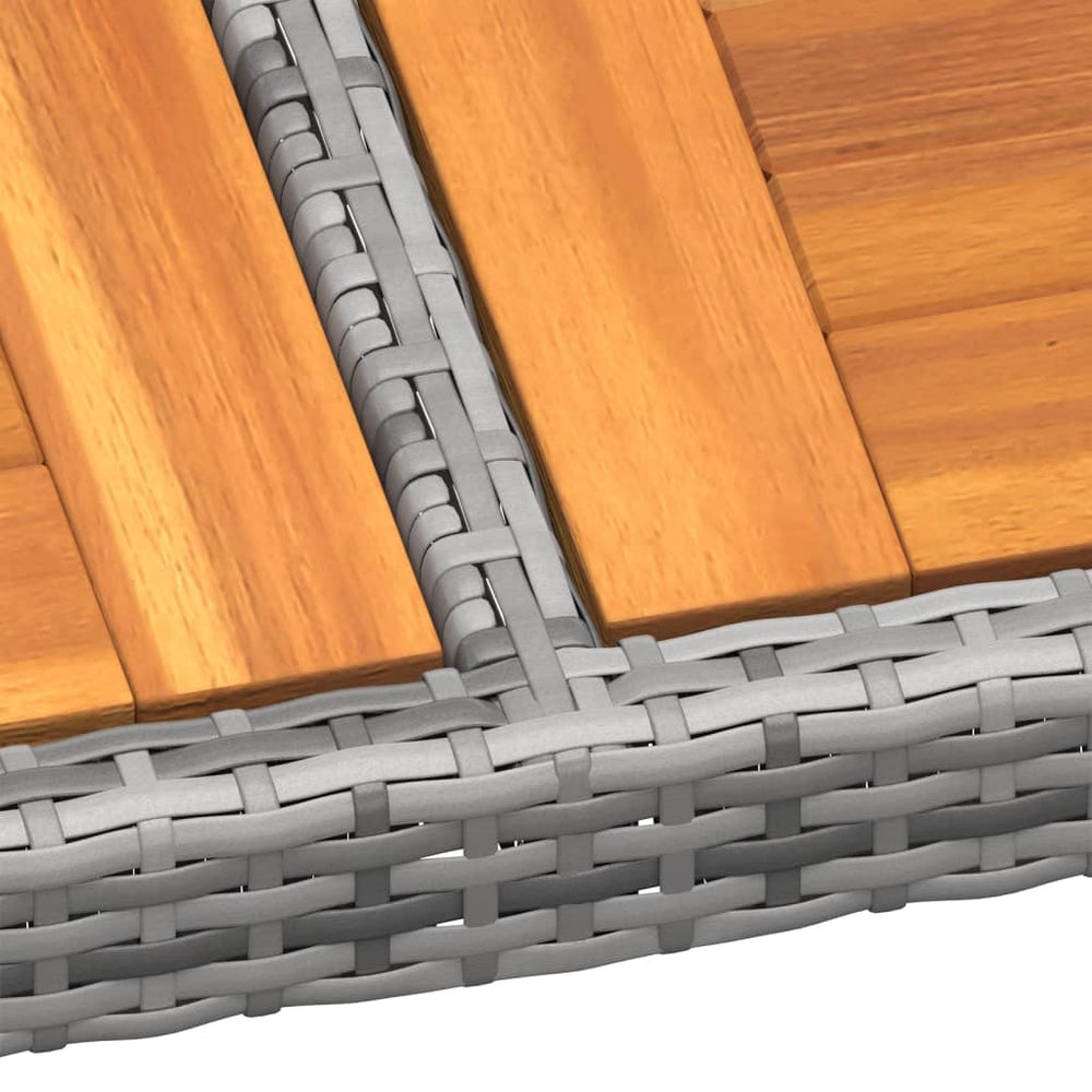 Tuintafel 250x100x75 cm poly rattan en massief acaciahout grijs MeubelReus