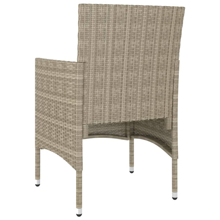 4-delige Tuinstoelen- en voetenbankenset poly rattan beige