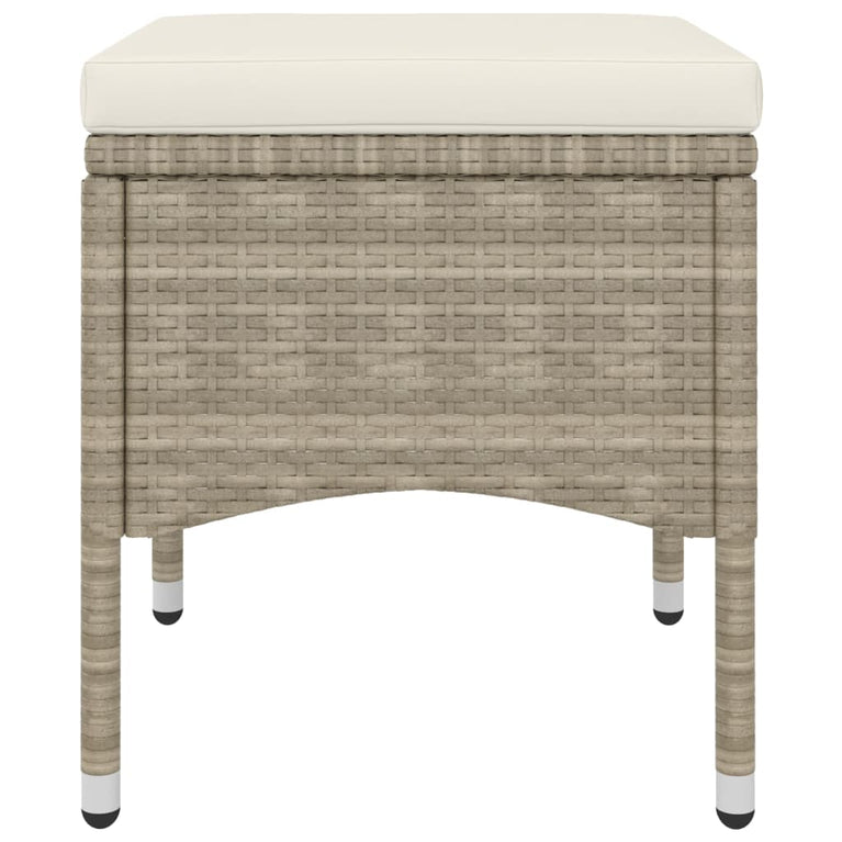 4-delige Tuinstoelen- en voetenbankenset poly rattan beige