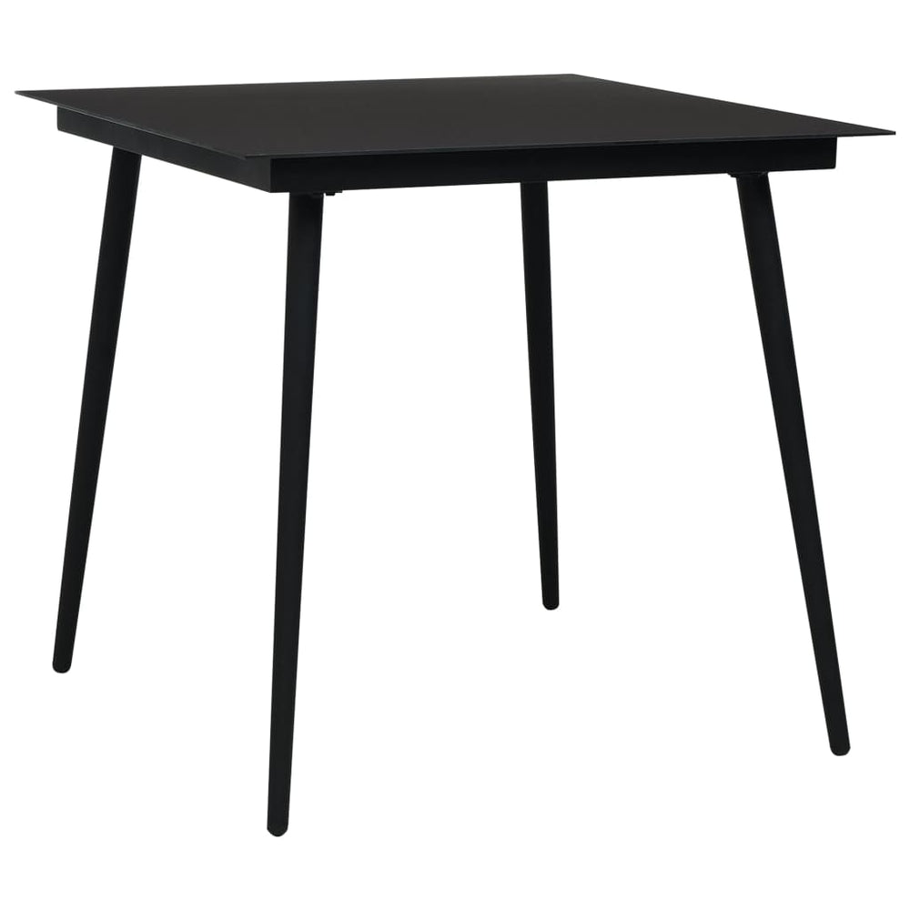 Tuintafel 80x80x74 cm staal en glas zwart MeubelReus