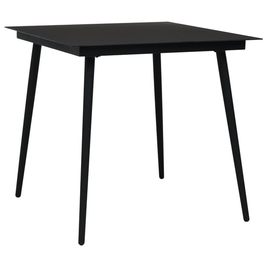 Tuintafel 80x80x74 cm staal en glas zwart MeubelReus
