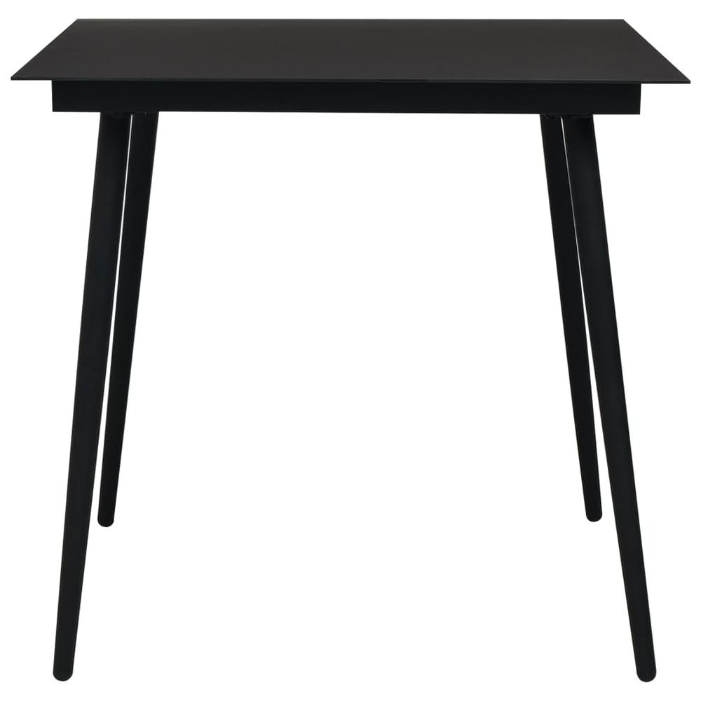 Tuintafel 80x80x74 cm staal en glas zwart MeubelReus