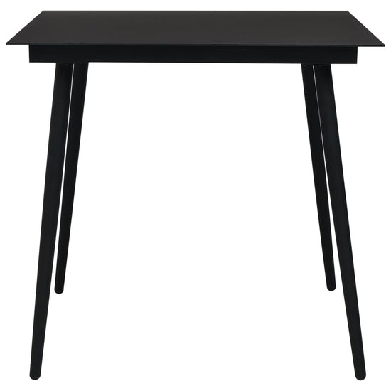 Tuintafel 80x80x74 cm staal en glas zwart MeubelReus