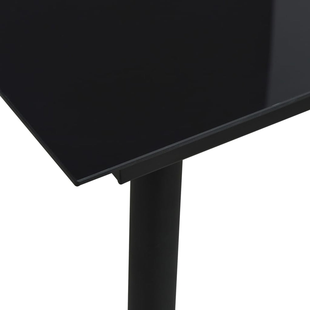 Tuintafel 80x80x74 cm staal en glas zwart MeubelReus