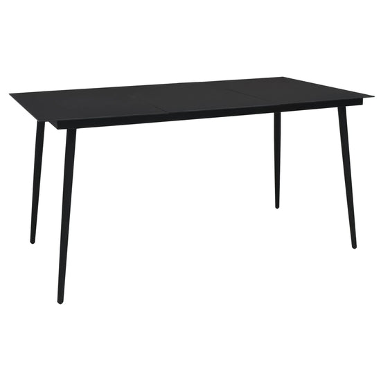 Tuintafel 150x80x74 cm staal en glas zwart MeubelReus