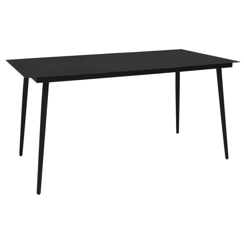 Tuintafel 150x80x74 cm staal en glas zwart MeubelReus