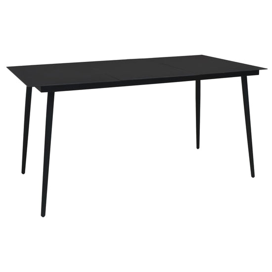 Tuintafel 190x90x74 cm staal en glas zwart MeubelReus