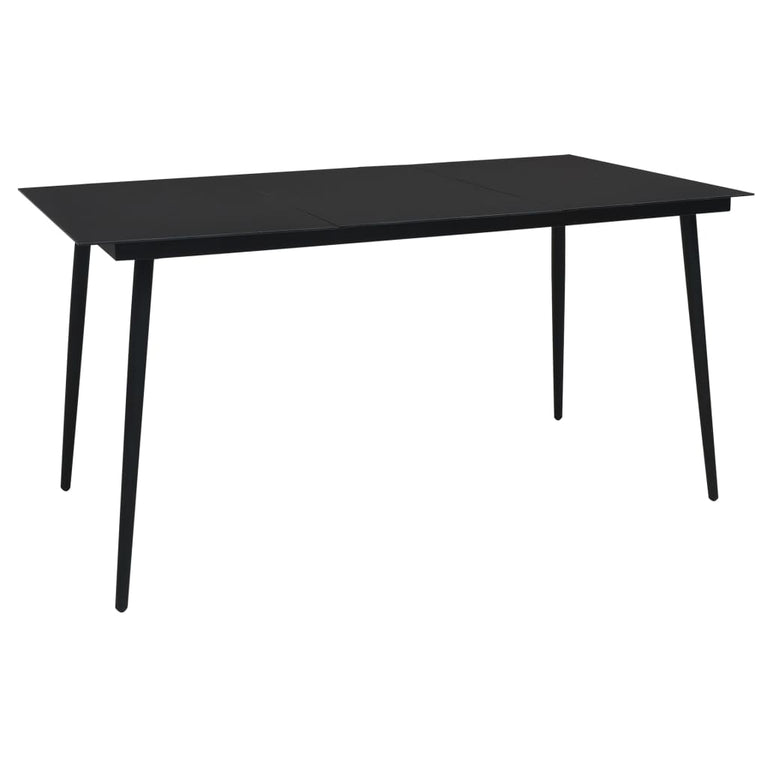 Tuintafel 190x90x74 cm staal en glas zwart MeubelReus
