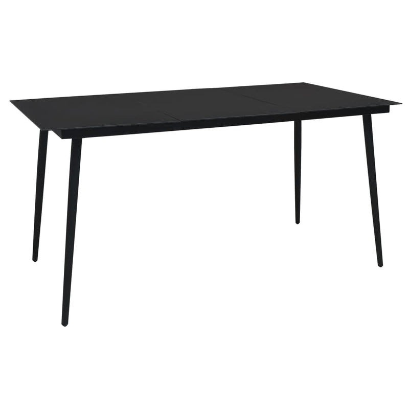 Tuintafel 190x90x74 cm staal en glas zwart MeubelReus