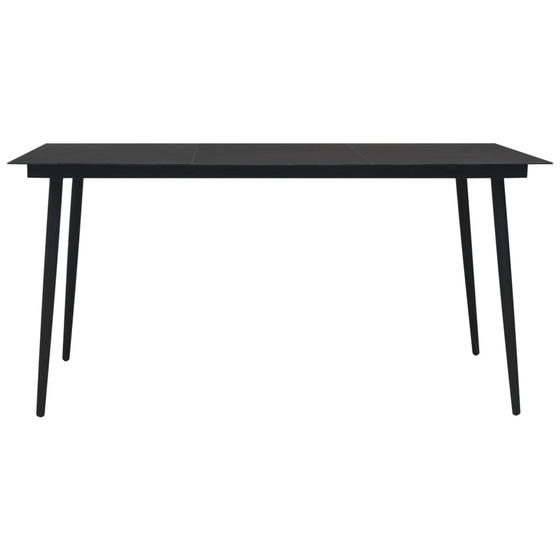 Tuintafel 190x90x74 cm staal en glas zwart MeubelReus