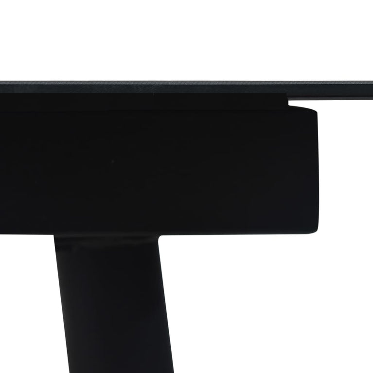 Tuintafel 190x90x74 cm staal en glas zwart MeubelReus
