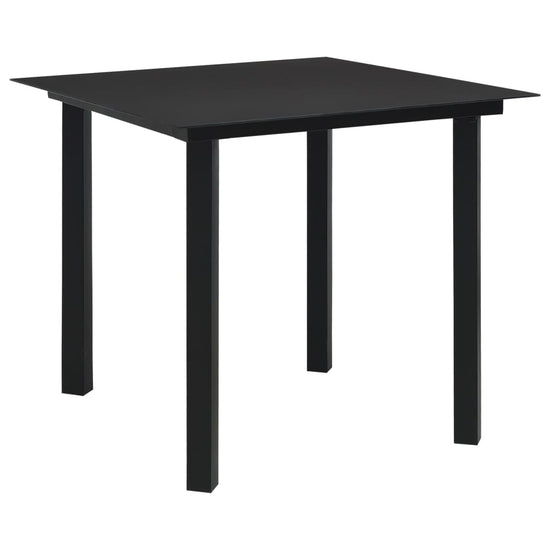 Tuintafel 80x80x74 cm staal en glas zwart MeubelReus