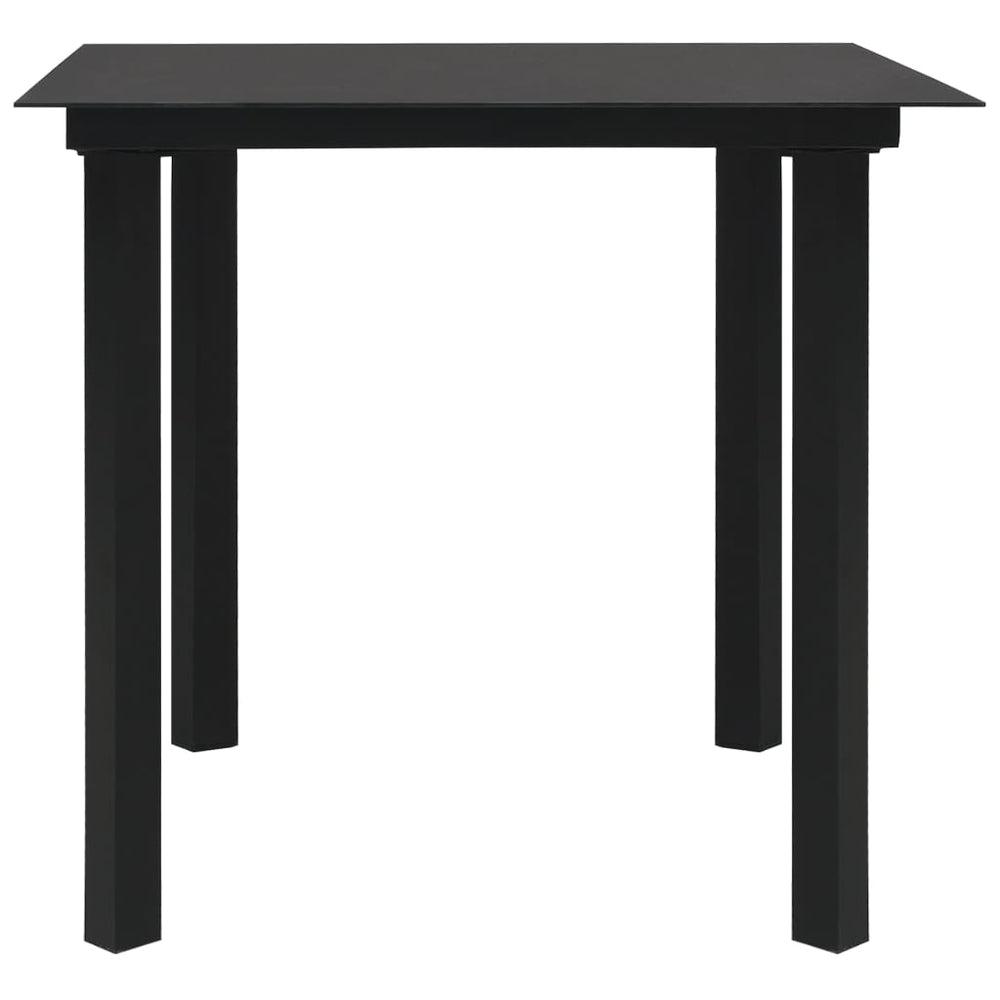 Tuintafel 80x80x74 cm staal en glas zwart MeubelReus