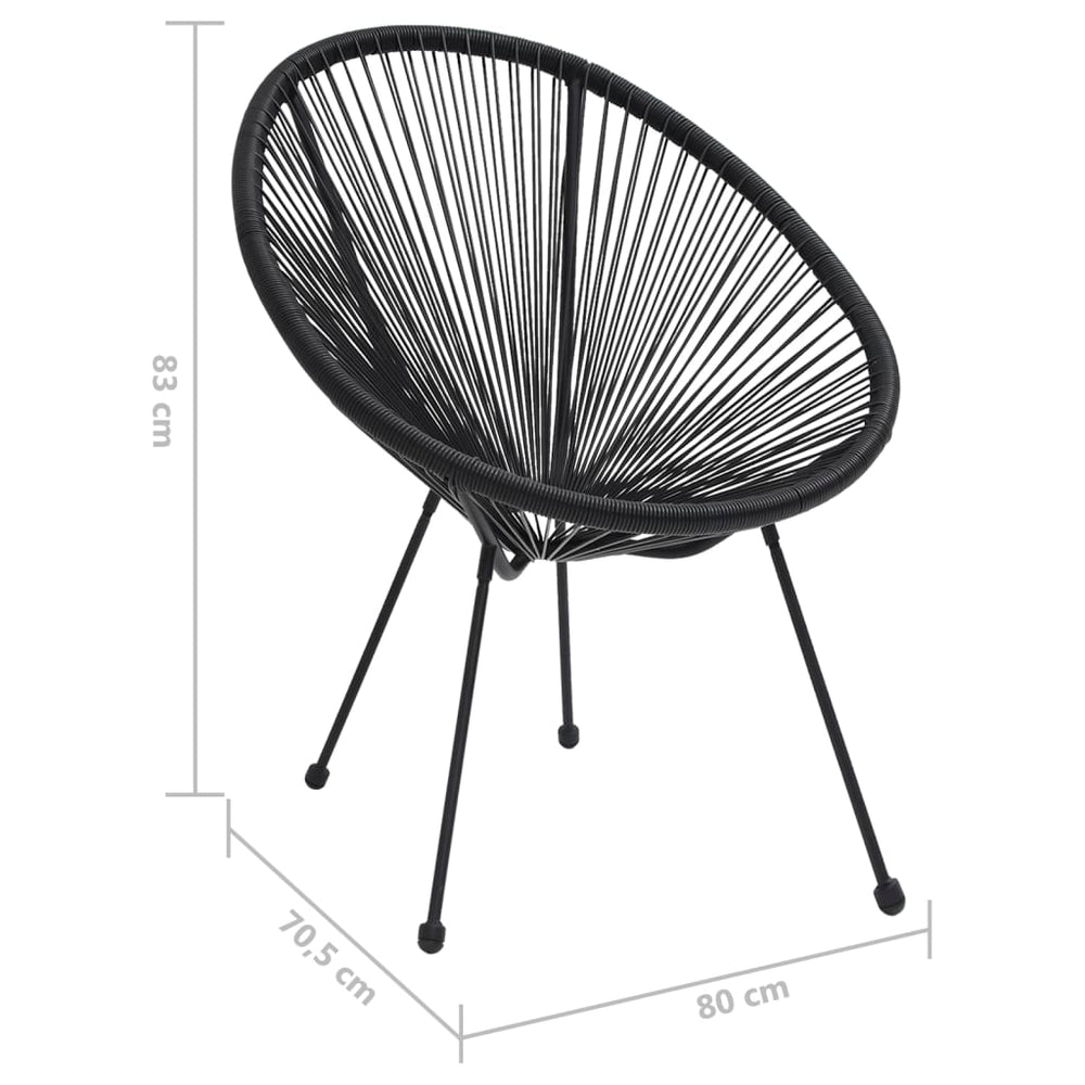 Maanstoelen 2 st rattan zwart MeubelReus