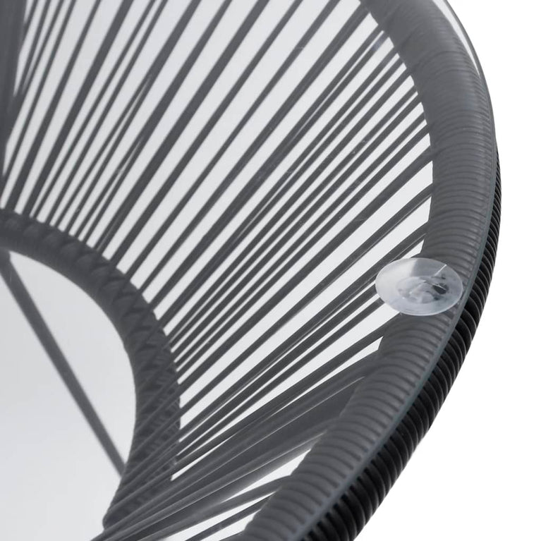 Tuintafel Ø70x74 cm rattan en glas zwart MeubelReus