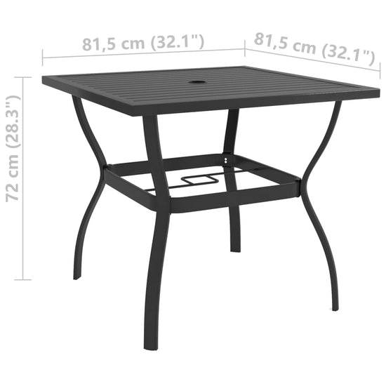 Tuintafel 81,5x81,5x72 cm staal antraciet MeubelReus