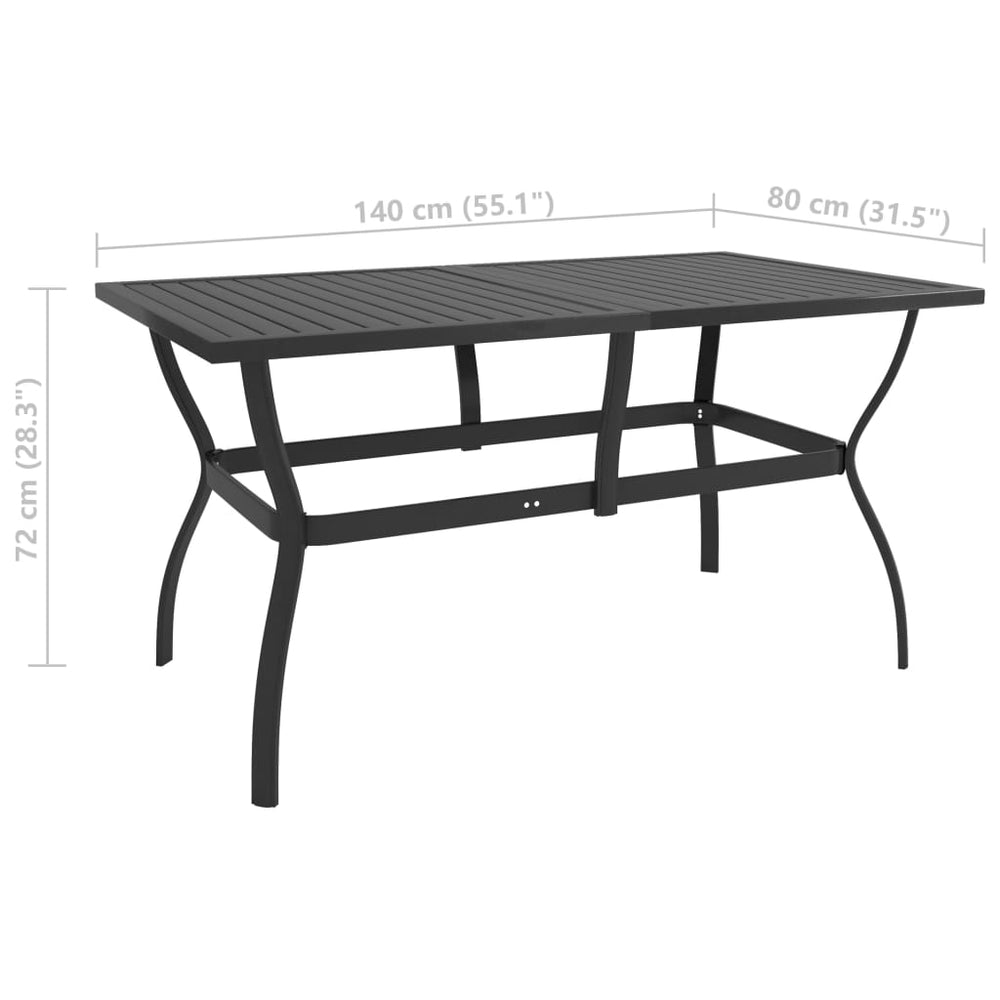 Tuintafel 140x80x72 cm staal antraciet MeubelReus