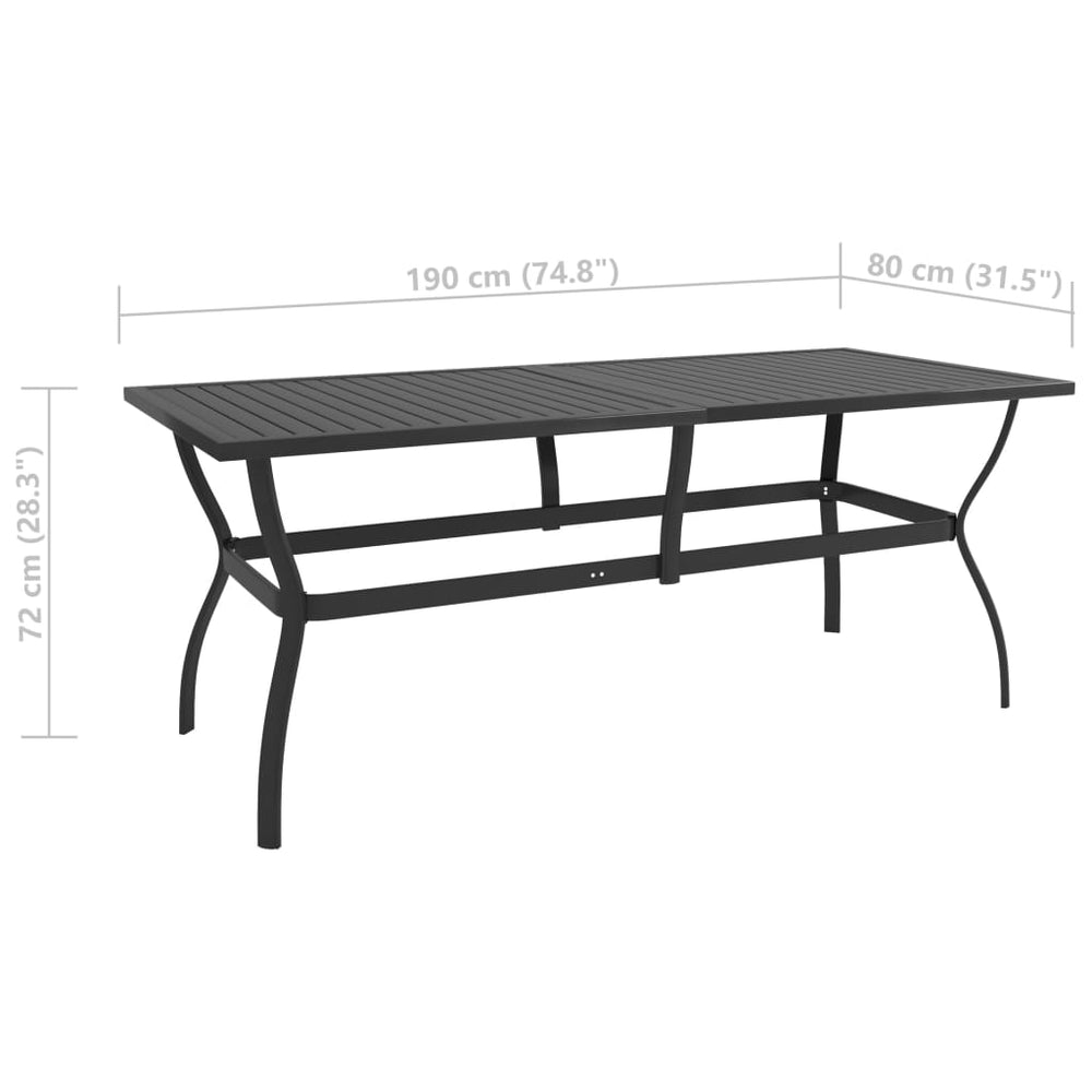 Tuintafel 190x80x72 cm staal antraciet MeubelReus