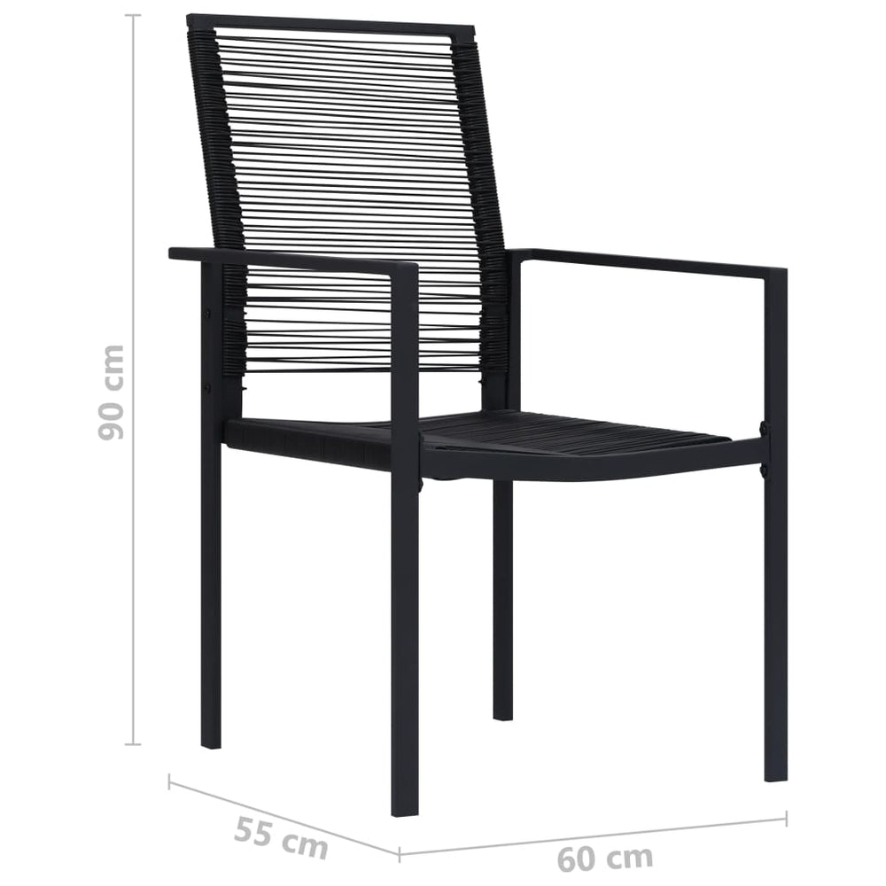 Tuinstoelen 2 st PVC-rattan zwart MeubelReus