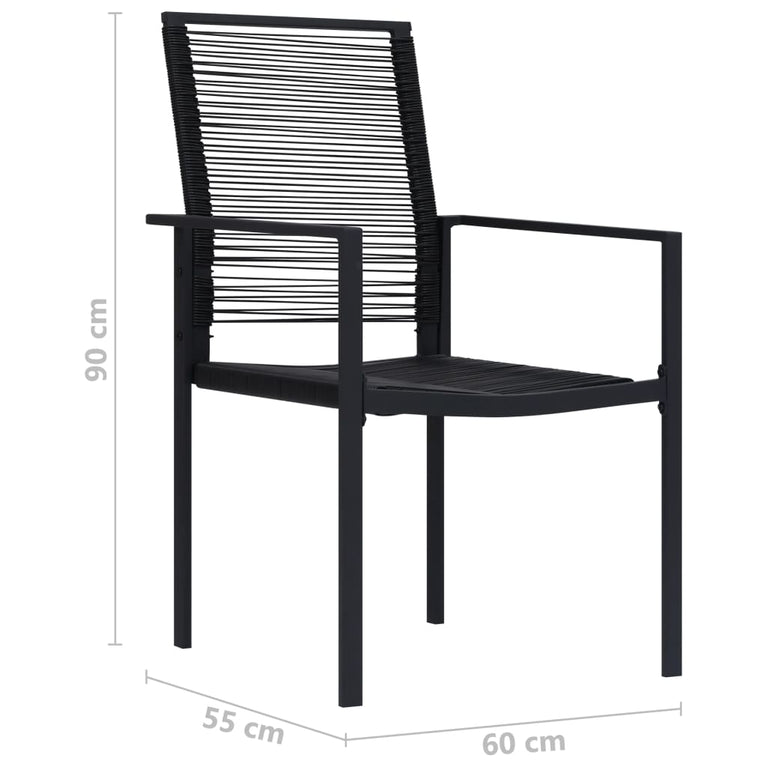 Tuinstoelen 2 st PVC-rattan zwart MeubelReus
