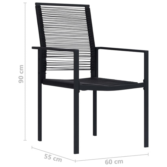 Tuinstoelen 4 st PVC-rattan zwart MeubelReus