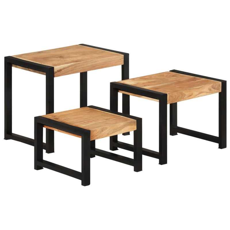 3-delige Tafeltjesset massief hout met sheesham afwerking MeubelReus