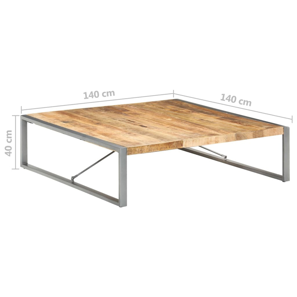 Salontafel 140x140x40 cm ruw mangohout MeubelReus