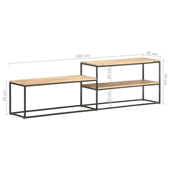Tv-meubel 180x30x50 cm ruw mangohout MeubelReus