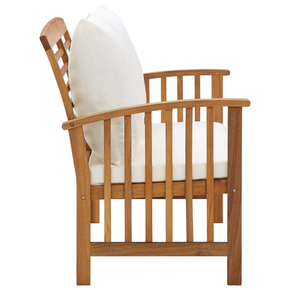 Tuinbank met kussens 119 cm massief acaciahout MeubelReus