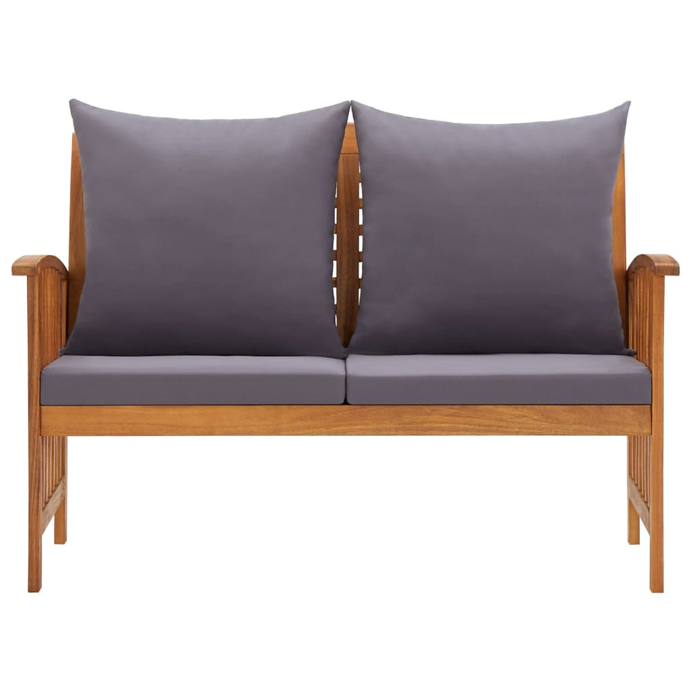 Tuinbank met kussens 119 cm massief acaciahout MeubelReus