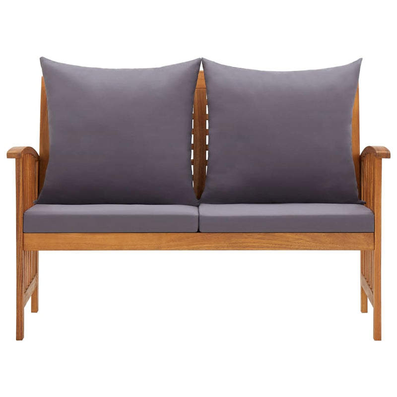 Tuinbank met kussens 119 cm massief acaciahout MeubelReus