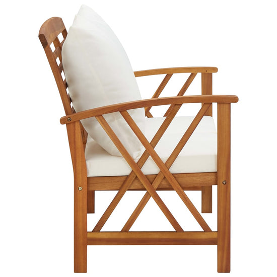 Tuinbank met kussens 119 cm massief acaciahout MeubelReus