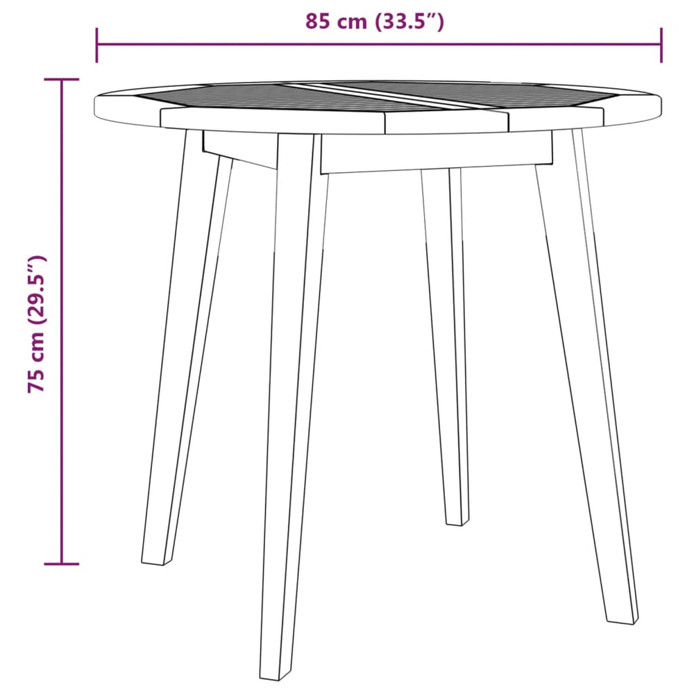 Tuintafel Ø85x75 cm massief acaciahout MeubelReus