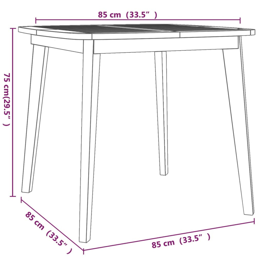 Tuintafel 85x85x75 cm massief acaciahout MeubelReus
