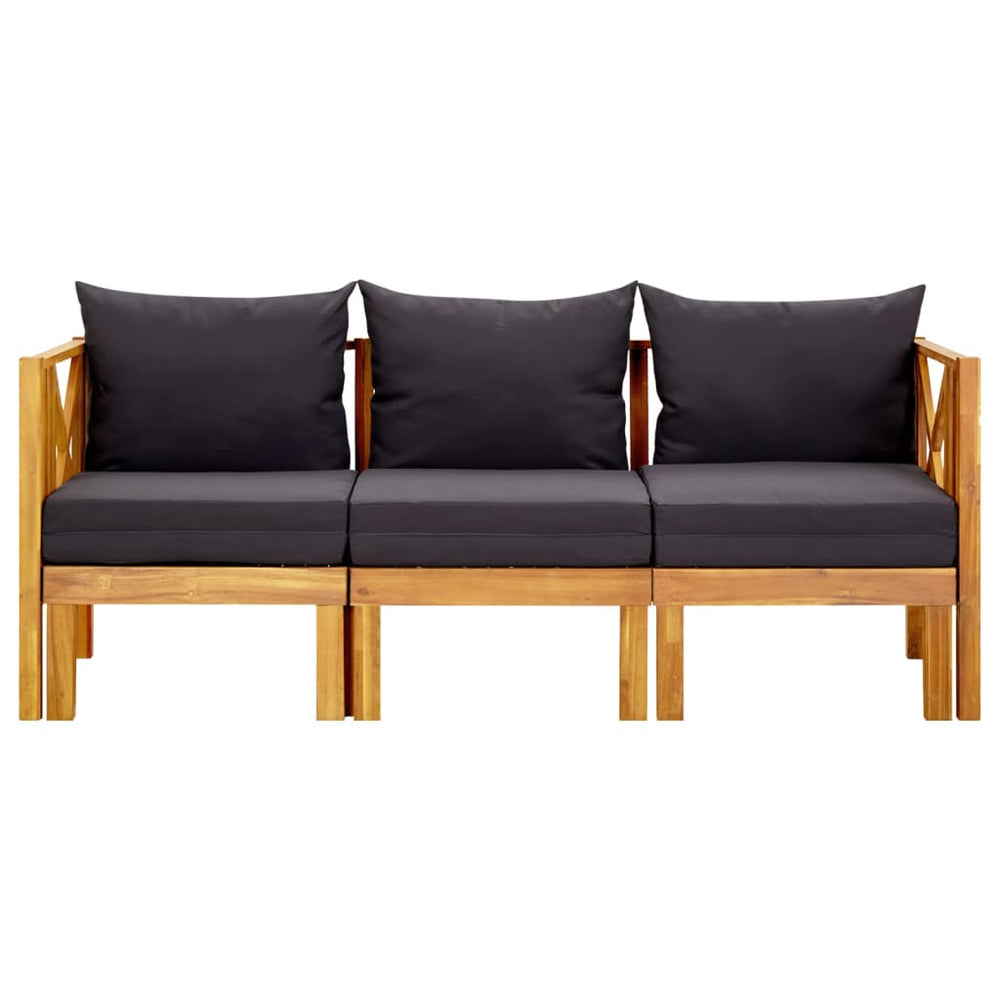 Tuinbank 3-zits met kussens 179 cm massief acaciahout MeubelReus