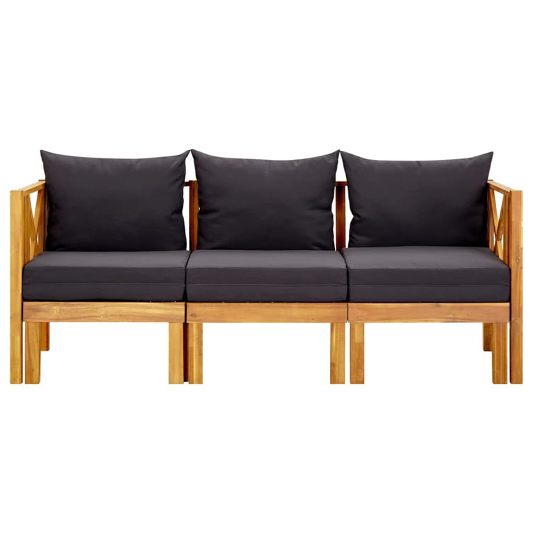 Tuinbank 3-zits met kussens 179 cm massief acaciahout MeubelReus