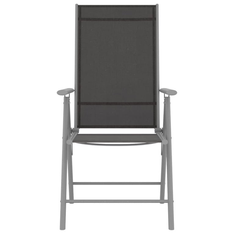 Tuinstoelen 2 st inklapbaar textileen zwart MeubelReus