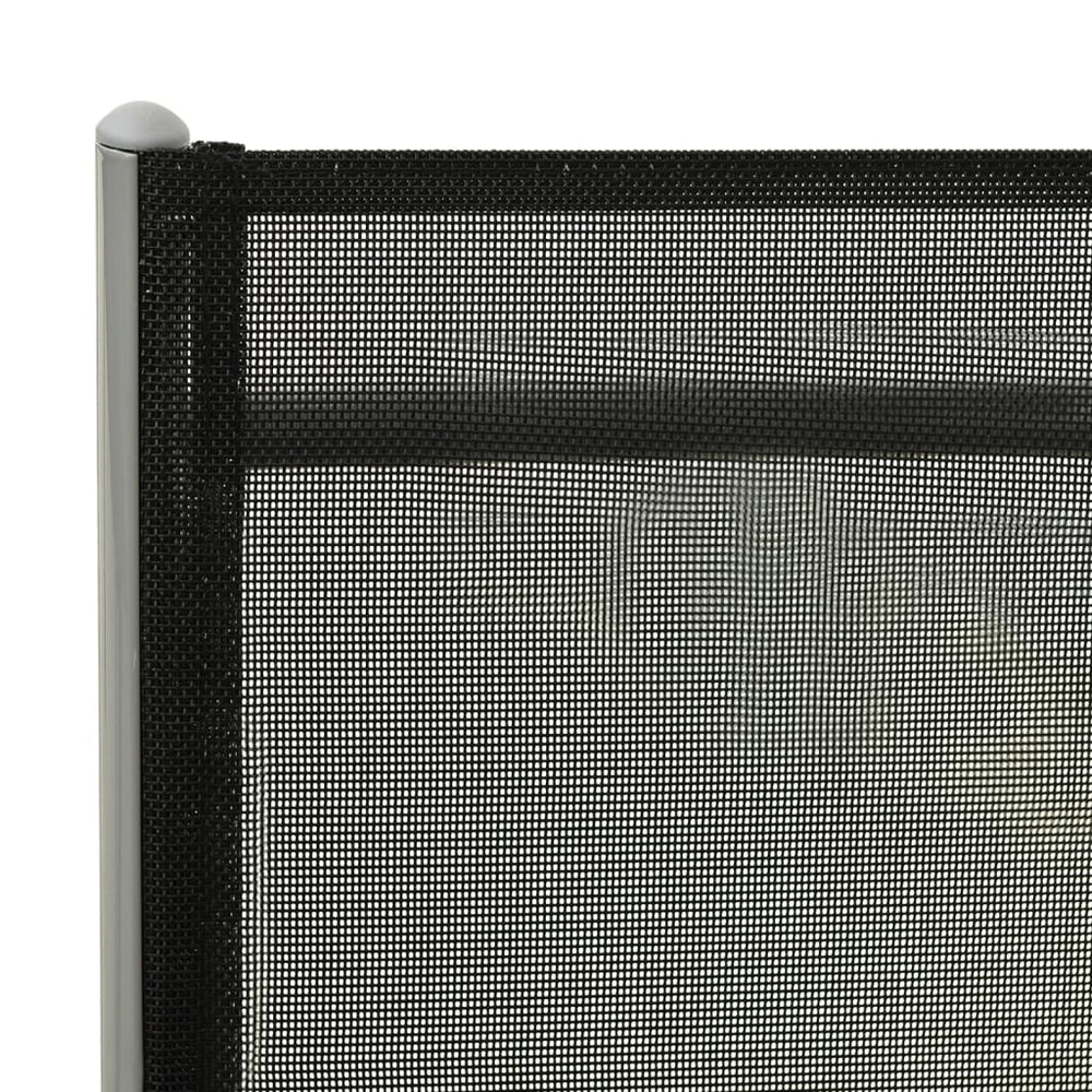 Ligbed inklapbaar textileen en aluminium zwart en zilverkleurig MeubelReus