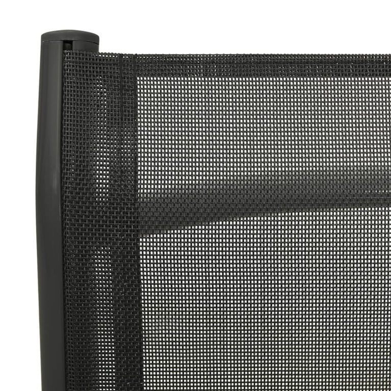 Tuinstoelen 2 st verstelbaar textileen aluminium zwart MeubelReus