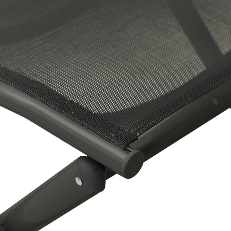 3-delige Loungeset textileen en aluminium zwart MeubelReus