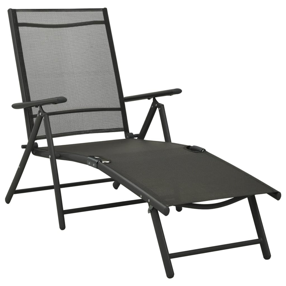 3-delige Loungeset textileen en aluminium zwart MeubelReus